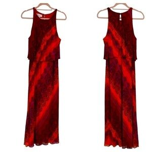 Maggy London Sleeveless Maxi Dress Paisley/Floral size 14